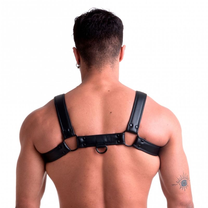 Vegan Bulldog Harness Black – Stylish Vegan Leather Harness Secondary image