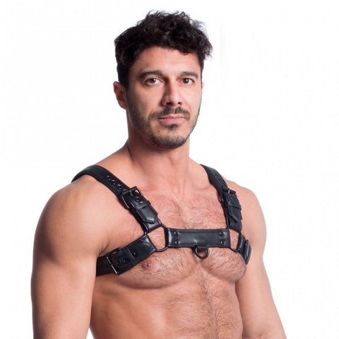 Vegan Bulldog Harness Black Faux Leather Luxury Men’s Harness Mens Harnesses