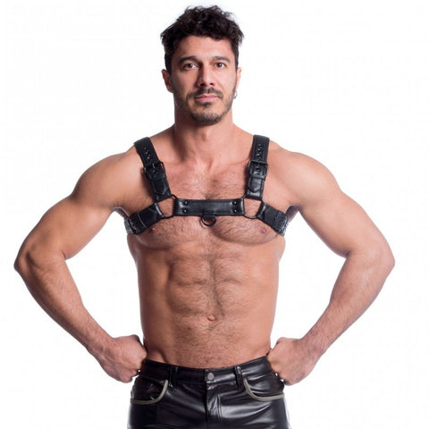 Vegan Bulldog Harness Black Faux Leather Luxury Men’s Harness Mens Harnesses