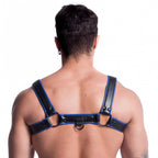 Vegan Bulldog Harness (Black and Blue) – Luxury Ethical Harness > Clothes > Mens Harnesses