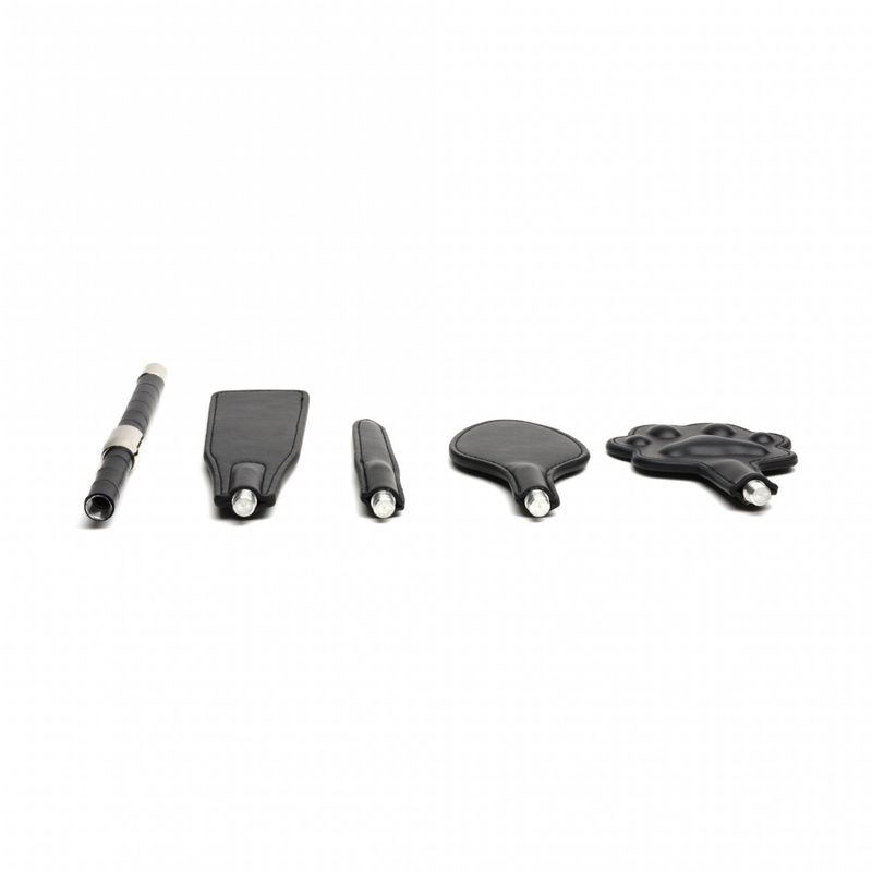 Vegan 4 Piece Interchangeable Tip Crop Set for Creative BDSM Play Whips & Paddles