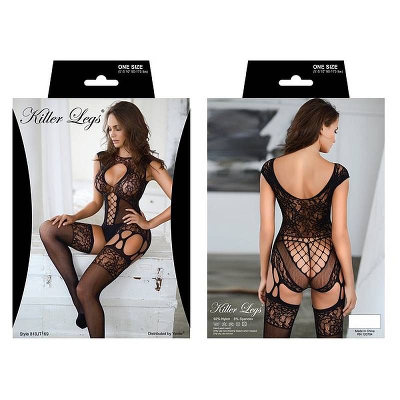 Floral Lace Mini Dress with Thong – Sheer Stretchy Lingerie > Clothes > Dresses and Chemises
