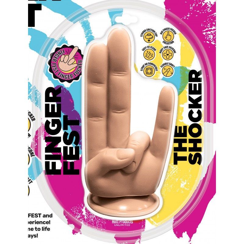 Finger Fest The Shocker 4.75 Inch (Flesh) – Silicone Finger Dildo with Suction Cup > Dildos > Other Dildos