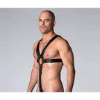 Neoprene Full Harness Convertible Stretch Material Harness Black Large Extra Large > Clothes > Mens Harnesses
