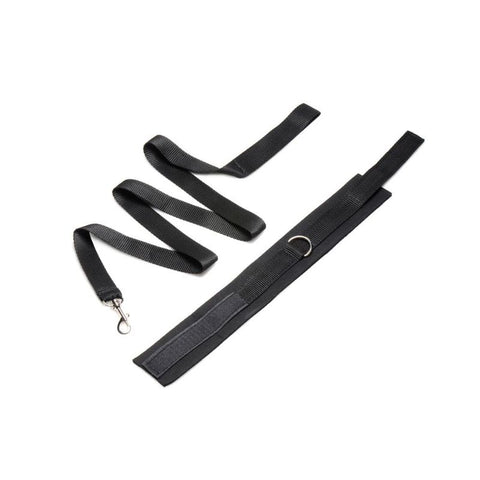 Neoprene Black Collar and Leash Set for BDSM Play Collar