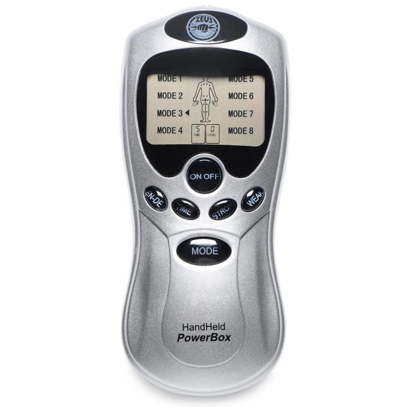 Zeus Handheld 8 Mode Power Box with Black Pads and Adjustable Intensity Settings E-STIM TOYS