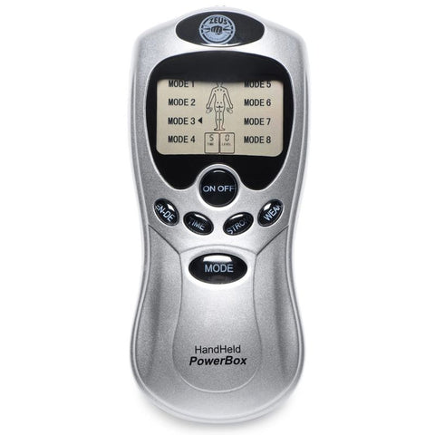 Zeus Handheld 8 Mode Power Box with Black Pads and Adjustable Intensity Settings E-STIM TOYS