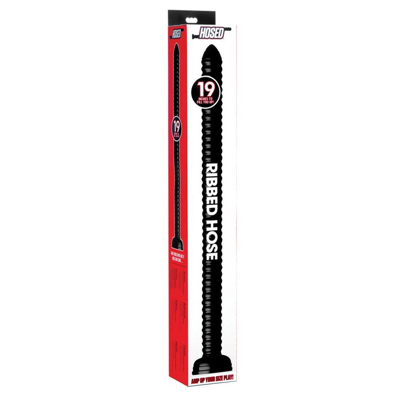 Hosed 19 Inch Ribbed Anal Snake Black Adult Sex Toy DONGS