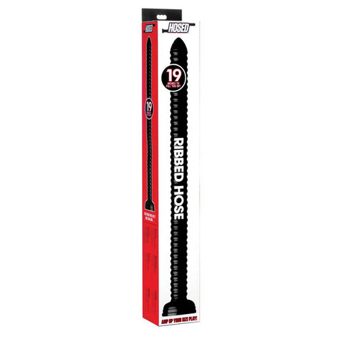 Hosed 19 Inch Ribbed Anal Snake Black Adult Sex Toy DONGS