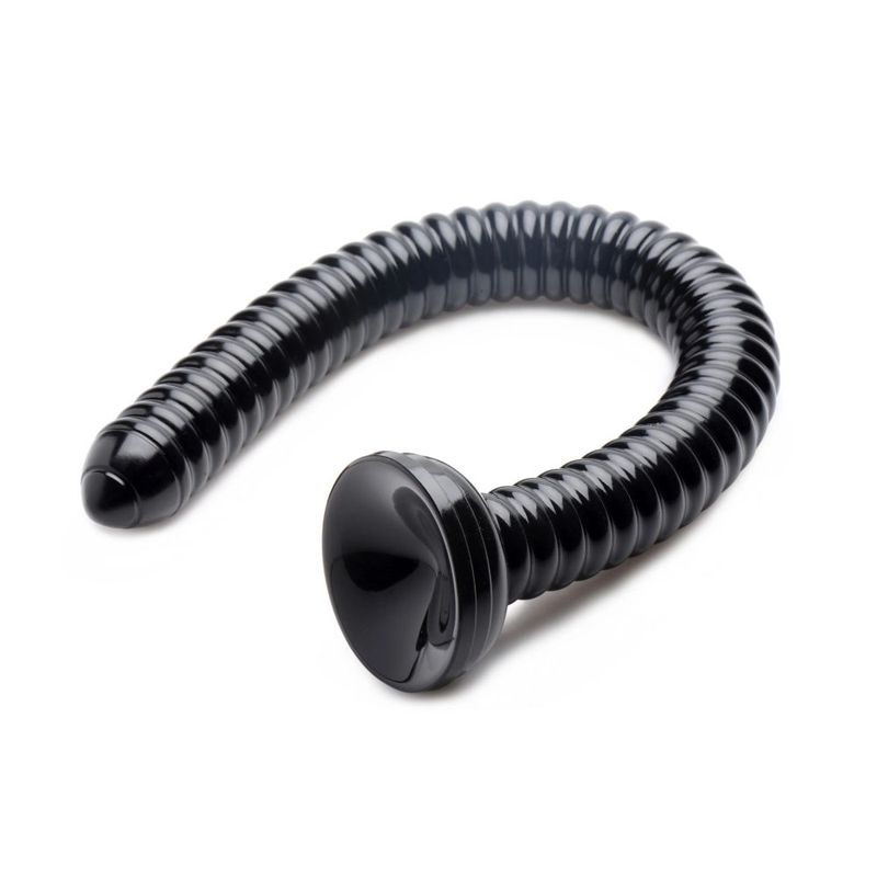 Hosed 19 Inch Ribbed Anal Snake Black > Dildos > Oversized Toys