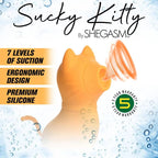 Sucky Kitty Clitoral Stimulator (Orange) – Premium Silicone 7-Level Suction Vibrator > Sex Toys For Ladies > Clitoral Vibrators and Stimulators