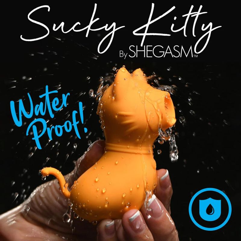 Sucky Kitty Clitoral Stimulator (Orange) – Premium Silicone 7-Level Suction Vibrator > Sex Toys For Ladies > Clitoral Vibrators and Stimulators