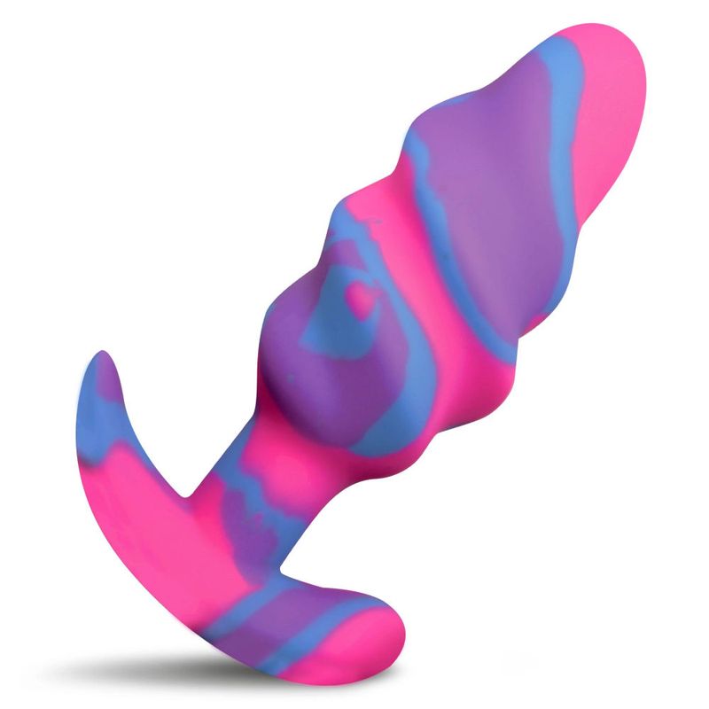 Unicorn Swirl Medium Silicone Butt Plug Mixed Butt Plugs