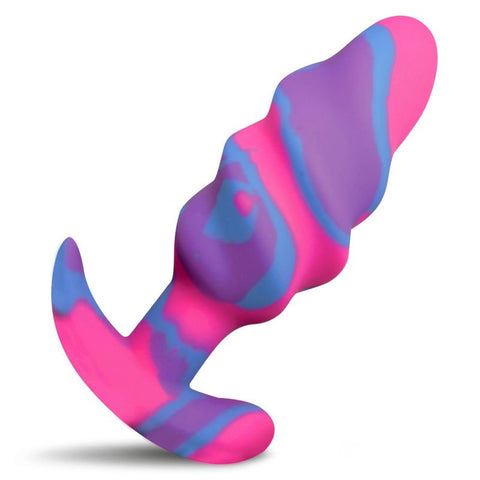 Unicorn Swirl Medium Silicone Butt Plug Mixed Butt Plugs