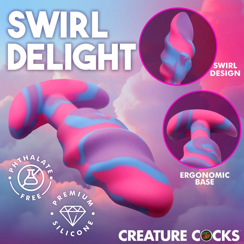 Unicorn Swirl Medium Silicone Butt Plug – Body-Safe Silicone Butt Plug Secondary image