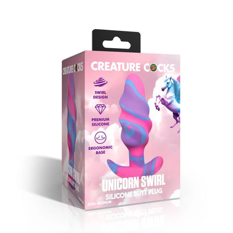 Unicorn Swirl Medium Silicone Butt Plug Butt Plugs