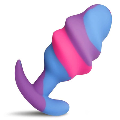 Unicorn Swirl Large Silicone Butt Plug Mixed Butt Plugs