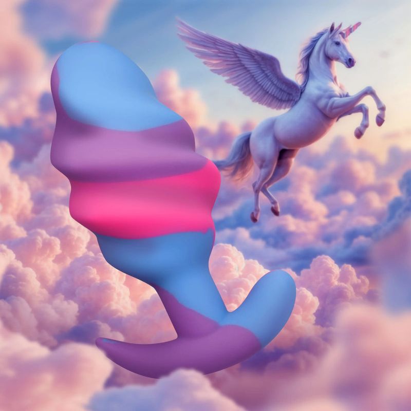Unicorn Swirl Large Silicone Butt Plug – Body-Safe Silicone Butt Plug > Anal Range > Butt Plugs