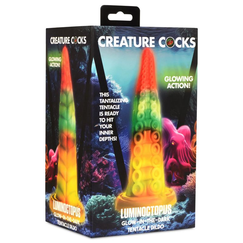 Luminoctopus Glow in the Dark 7.2 Inch Tentacle Dildo – Rainbow-Sherbert Colors Dildo > Dildos > Fantasy