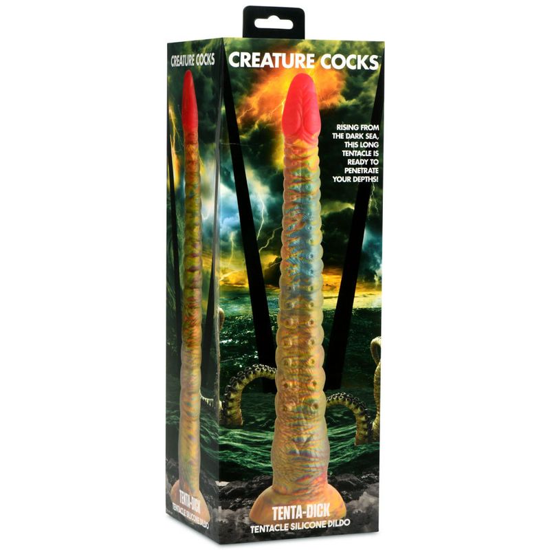 Tenta Dick Tentacle Silicone Dildo (Multicolor) – 11 Inch Ribbed Tentacle Dong > Dildos > Fantasy