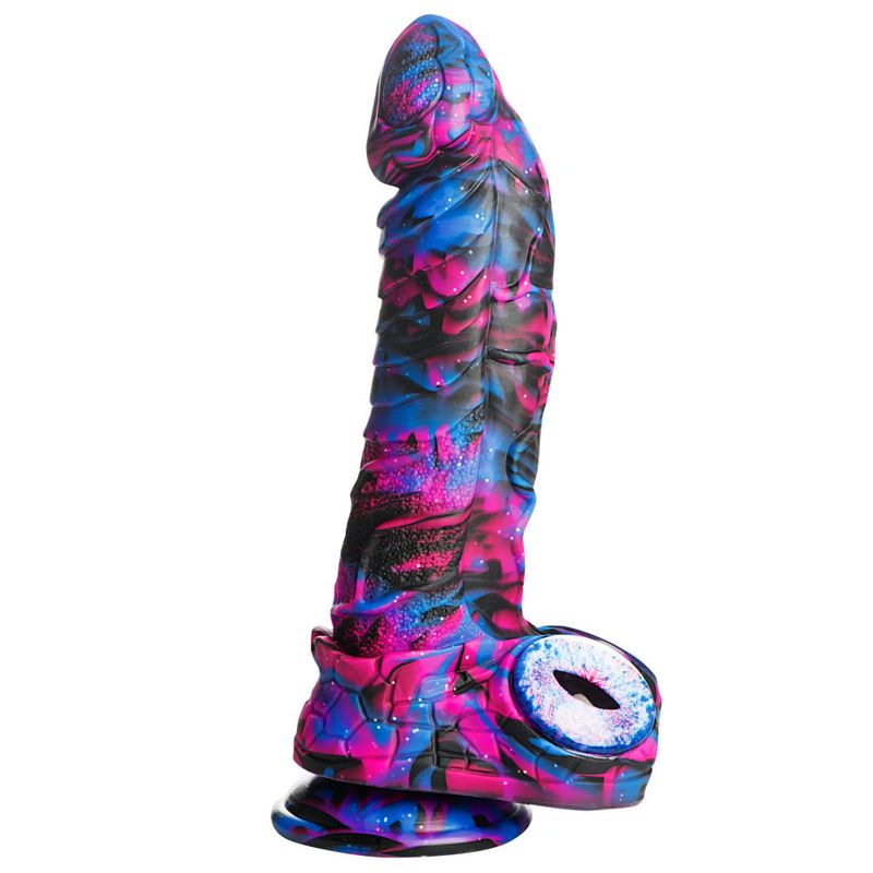 Alienoid Silicone Dildo (Red Purple Blue with Glitter) – Unique 6.7 Inch Dildo Multi > Dildos > Fantasy