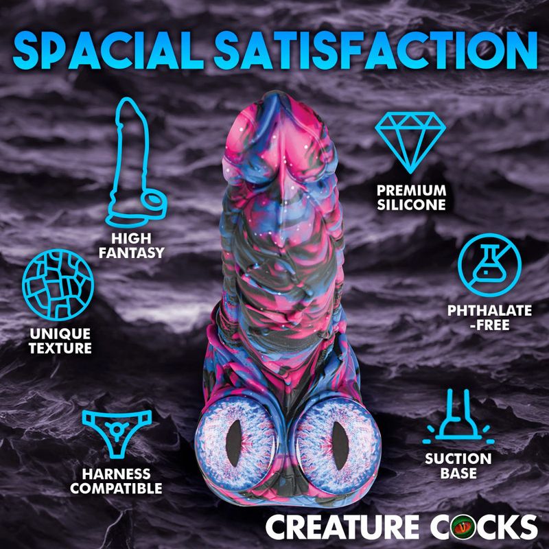 Alienoid Silicone Dildo (Red Purple Blue with Glitter) – Unique 6.7 Inch Dildo > Dildos > Fantasy