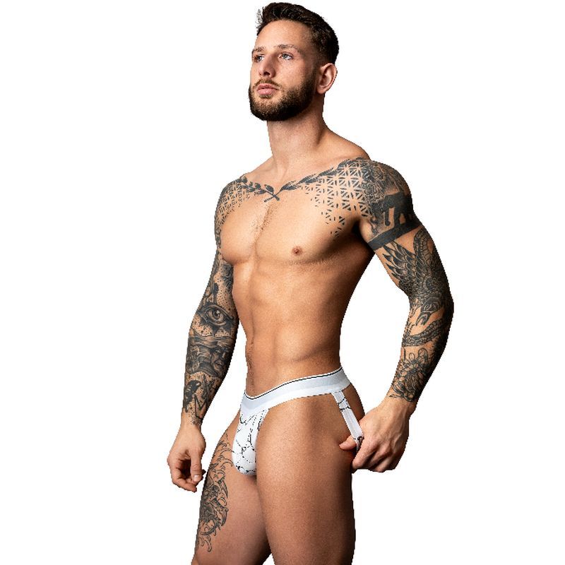 Male Power Marble Jock Strap (White) – Ultra Soft Stretch Fabric Jock Strap White Small Medium > Clothes > Jockstraps
