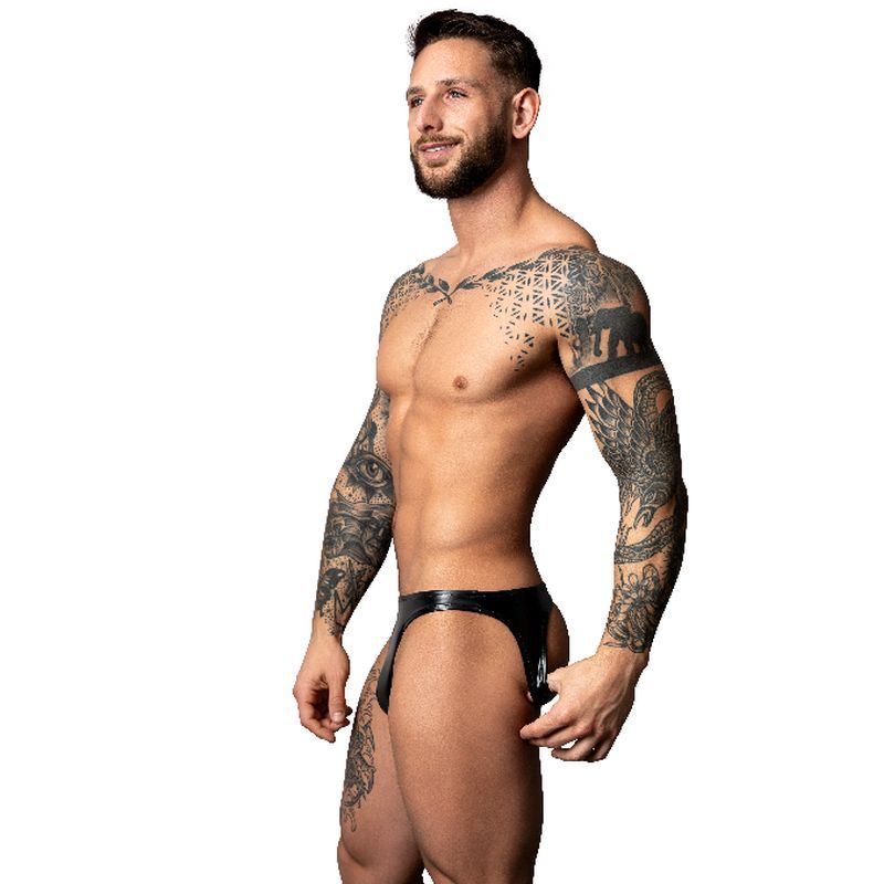 Male Power Moonshine Jock Strap (Black) – High Shine Stretch Jock Strap Black Small Medium > Clothes > Jockstraps