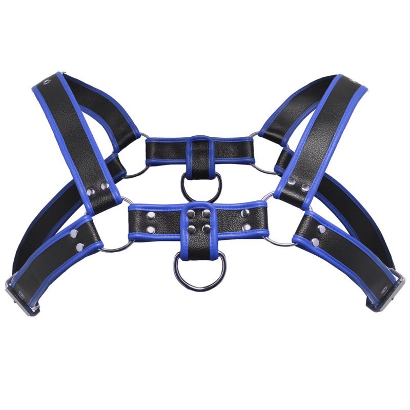 Bulldog Harness – Adjustable, Nickel-Free Buckles, Two D-Rings Black One Size > Clothes > Mens Harnesses Main image