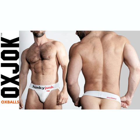 Oxballs Hunker Slider Strap Jock White Snow Jockstraps