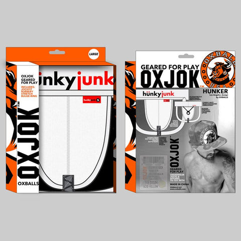 Oxballs Hunker Slider Strap Jock White Snow Jockstraps