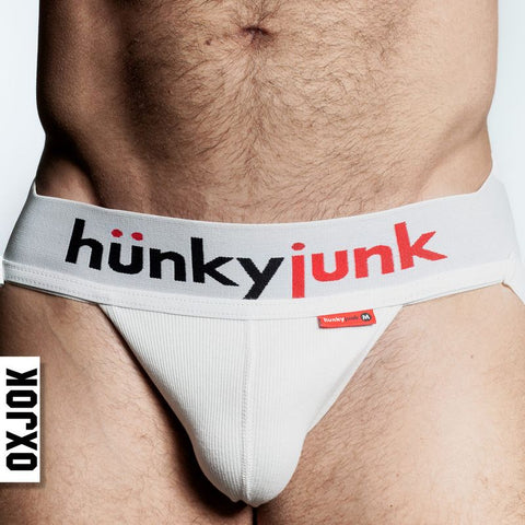 Oxballs Hunker Slider Strap Jock White Snow Jockstraps
