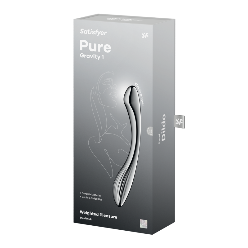 Satisfyer Pure Gravity 1 Steel 22cm Stainless Dildo DONGS