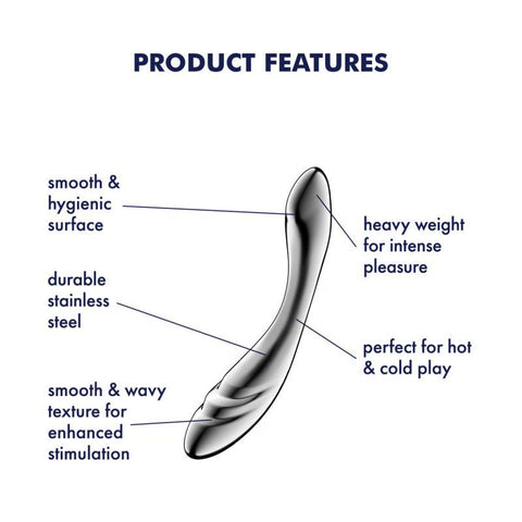 Satisfyer Pure Gravity 3 Stainless Steel 21 cm G Spot Dildo DONGS