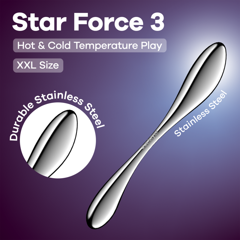 Satisfyer Star Force 3 Steel 27cm Dual Shaft Long Dildo > Dildos > Double Dildos