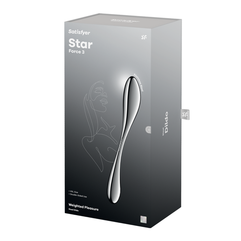 Satisfyer Star Force 3 Steel 27cm Dual Shaft Long Dildo DONGS