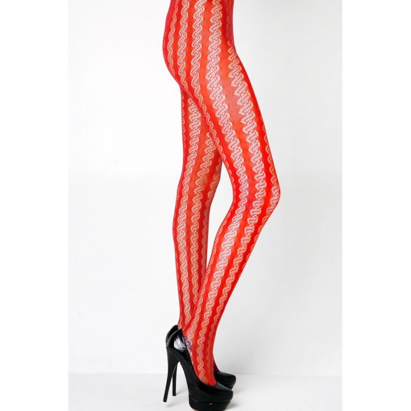 Stella Elyse Coiled Lines Fishnet Tights (Coffee) – Stretchy Durable Hosiery Red One Size > Clothes > Hosiery > Pantyhose & Tights