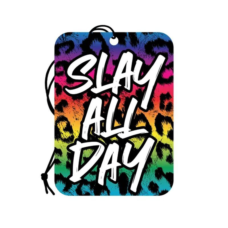 Slay All Day Leopard Print Wild Cherry Scent Air Freshener – High-Quality Cardboard Air Freshener Rainbow > Novelties > Gag Gifts