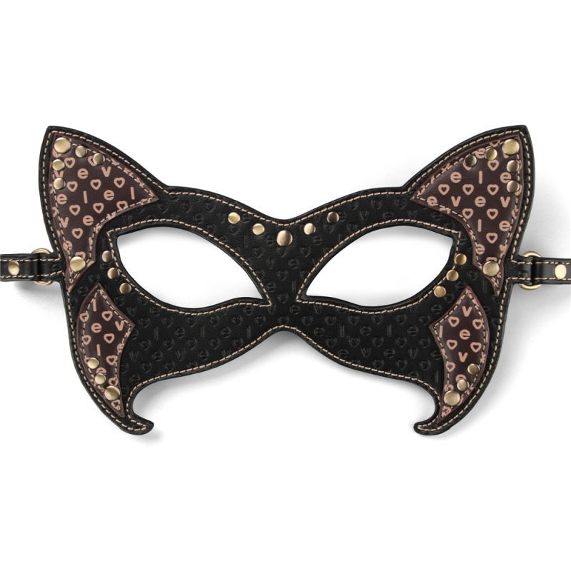 Rebellion Reign Cat Mask (Antique Bronze) – Adjustable PU Mask Black Masks