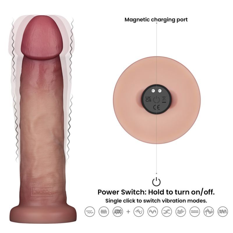 Sliding Skin Pro II Silicone Dong 9 Inch – Wireless Remote-Controlled Vibrating Dong > Vibrators > Realistic Vibrators