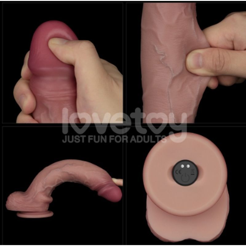 Sliding Skin Pro II Silicone Vibrating Dong 10 Inch – Realistic Dual-Density > Vibrators > Realistic Vibrators
