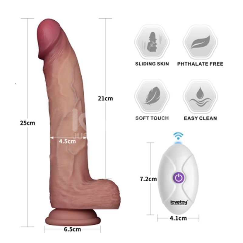 Sliding Skin Pro II Silicone Vibrating Dong 10 Inch – Realistic Dual-Density > Vibrators > Realistic Vibrators