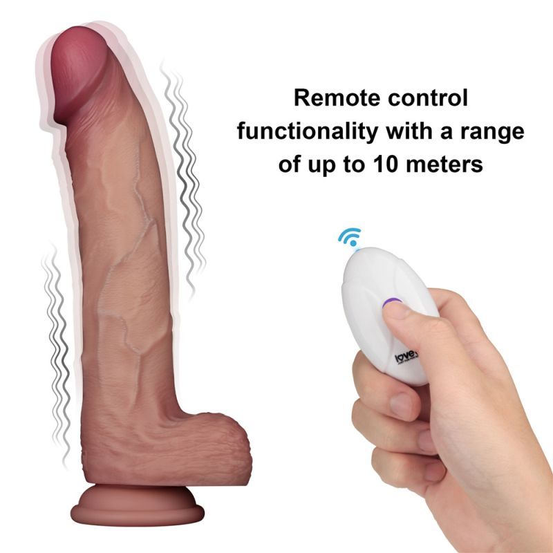 Sliding Skin Pro II Silicone Vibrating Dong 10 Inch – Realistic Dual-Density > Vibrators > Realistic Vibrators