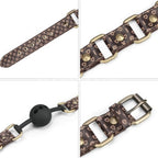 Rebellion Reign Ball Gag – Luxury Faux Leather Ball Gag with Antique Bronze Spikes > Bondage Gear > Gags and Bits