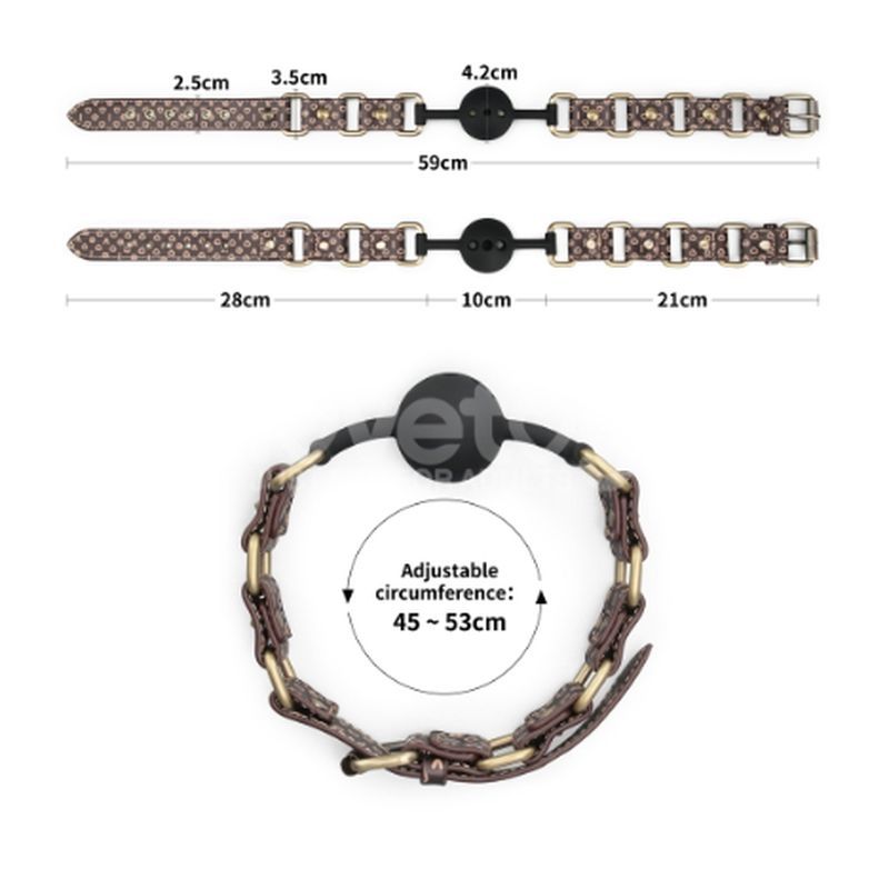 Rebellion Reign Ball Gag – Luxury Faux Leather Ball Gag with Antique Bronze Spikes > Bondage Gear > Gags and Bits