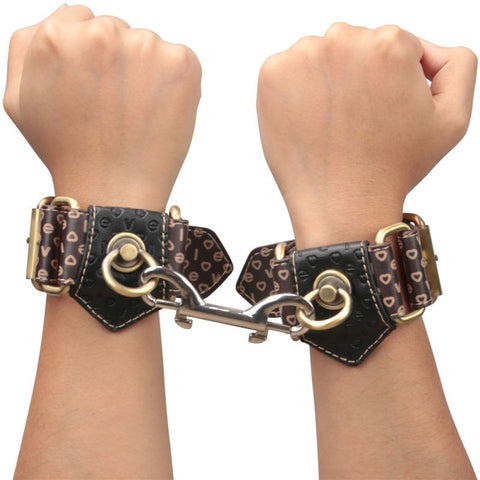 Rebellion Reign (Vintage Bronze) – Deluxe PU Handcuffs Brown > Bondage Gear > Handcuffs