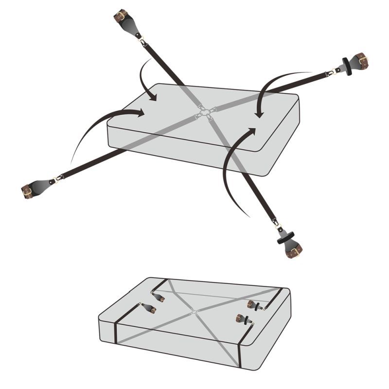 Rebellion Reign Under Mattress Restraint Set – Adjustable Nylon Straps Bondage Restraint > Bondage Gear > Bed Restraints