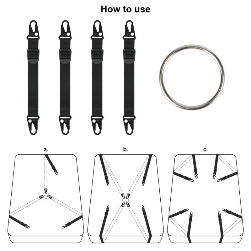 Rebellion Reign Under Mattress Restraint Set – Adjustable Nylon Straps Bondage Restraint > Bondage Gear > Bed Restraints