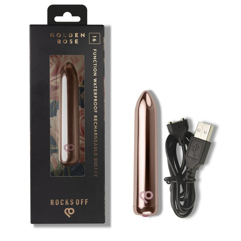 Golden Rose Rechargeable Bullet Vibrator – Sleek Compact Powerful Vibrator BULLETS