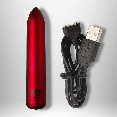 Poppy Red Rechargeable Bullet (Red) – Rechargeable Bullet Vibrator with 16 Vibration Modes BULLETS